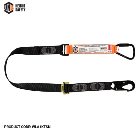 LINQ WEBBING LANYARD ADJUST SNG LEG 1 X TA KARABINER 1 X SNAP HOOK